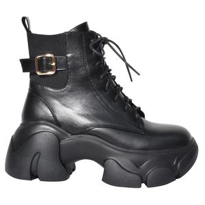 Botas de plataforma con suela de goma para mujer, tacón grueso de 8.5 cm, estilo urbano y combativo - Product Image 2