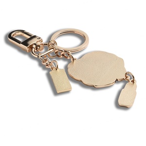 Festival Gift Rose Design Gold Plated Customize Logo Sand Bottom Keychain - Product Image 5