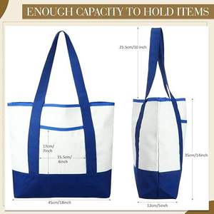 Biểu Tượng Tùy Chỉnh Lớn Lớn Dày Gia Cố Mạnh Mẽ Xử Lý Bông Vải Quà Tặng <span class=keywords><strong>Tote</strong></span> Mua Sắm Túi - Product Image 4