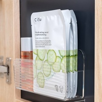 Armoire de toilette murale en plastique à un seul niveau pour produits de soin et maquillage, boîte de rangement pour rouges à lèvres sans perçage