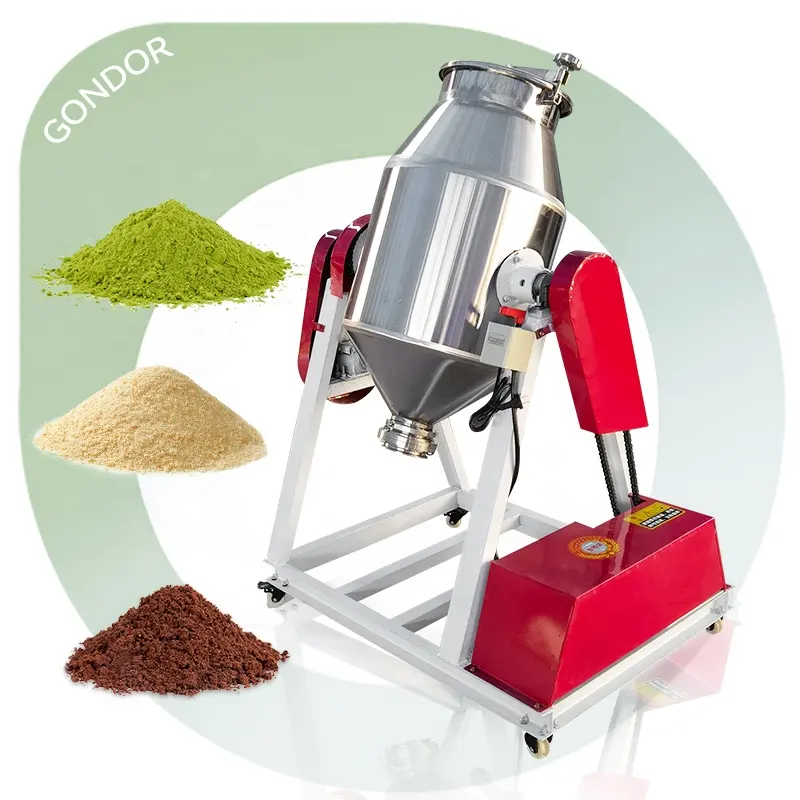 Tamburo rotante Lab Pigment Mini Double Cone Tumbler Blender Herbs Spice Herbals Powder Barrel Mixer 100kg 200kg