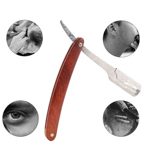 Rasoir de barbier multifonctionnel en acier inoxydable à bord droit, instrument de rasage pliable pour hommes avec design multicolore doré - Product Image 6