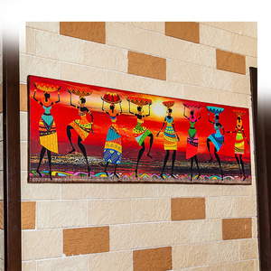 Living Room Home Decor Tribale Danza Immagine donna africana arte della tela di canapa della pittura di stampa - Product Image 3