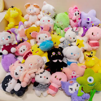 Grosir Pabrik Boneka Gantungan Kunci Mini Plush Katun Lembut 4 inci, Boneka Mesin Vending Plush Lucu Custom