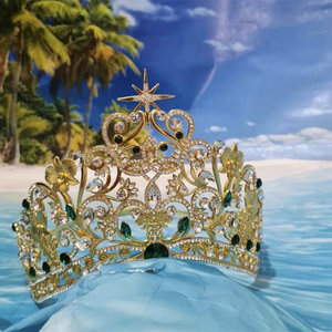 QS 2025 nouveau diadème en alliage pour reines métal Baroque diadèmes beauté Pageant couronne grande mariée cheveux accessoires mariage - Product Image 1