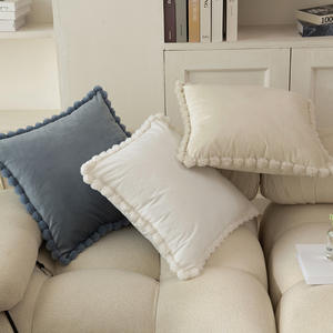 Housse de coussin carrée en velours uni, lavable, décoration d'intérieur, pour canapé, salon, usage intérieur - Product Image 2