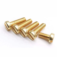Furniture Decoration Brass Slotted Pan Head Screw Golden Appearance Copper Fastener for Cabinet Hardware Decorative Fixing