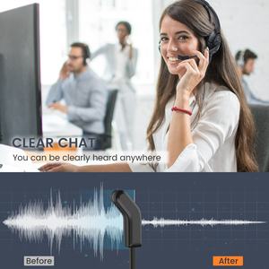 EKSA-auriculares <span class=keywords><strong>de</strong></span> oficina H2 con <span class=keywords><strong>Cable</strong></span>, cascos por encima <span class=keywords><strong>de</strong></span> la oreja con <span class=keywords><strong>Cable</strong></span> USB con micrófono <span class=keywords><strong>de</strong></span> cancelación <span class=keywords><strong>de</strong></span> ruido y llamada ENC - Product Image 2