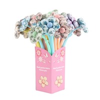 Stylos gel de luxe faits à la main O&Q Manufacture, 0,5 mm, en caoutchouc, couleurs vives, encre bleue/noire, design floral mignon, stylo promotionnel