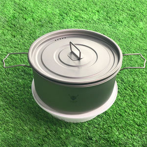 Jukaiwtec – ustensiles de cuisine en titane pour pique-nique, ensemble de casseroles de Camping portables, Marmite randonnée en plein air - Product Image 6