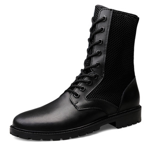 2026 New High-Top Shoes for Men | Casual Mesh <b>Leather</b> Shoes | Waterproof Non-Slip Outdoor <b>Work</b> <b>Boots</b> - Product Image 5