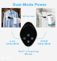 Nettoyeur Vapeur Électrique COMPASS 1200W avec Écran LED, Réservoir d'Eau 400ml, Temps de Chauffage 15s, Vapeur Puissante, Portable et Haute Performance