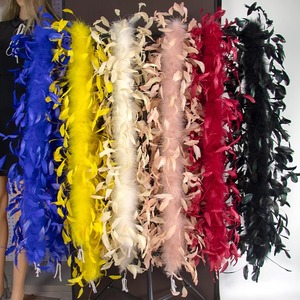 Boa en plumes de dinde marabout naturelles de 2 m sur mesure avec plumes de <span class=keywords><strong>coq</strong></span> pour costume de cosplay, fête de carnaval, défilé de mode, décoration - Product Image 6
