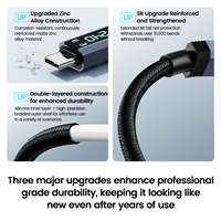 Cable USB4.0 Tipo C de 240W con Pantalla Digital, Transferencia Rápida de Video 8K 16K 60Hz 120Hz para Teléfono, TV, Xbox, Laptop