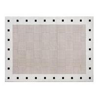 Klebefreier Polypropylen-Teppich Waschbar Abwischbar Wasserdichter Teppich Französischer Cremefarbener Moderner Minimalistischer Stil Gestreifter Sofa-Teppich