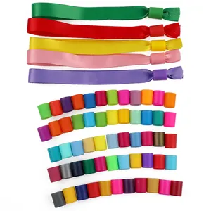 Custom Cheap Festival Fabric Woven Cloth Wristbands For Event Customized#