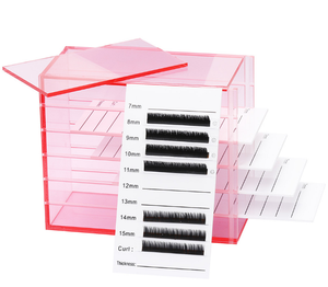 5 Layer Acrylic Eyelash Palette Box with Tray <b>Bracket</b> Storage Container for Lash Grafting Tools - Product Image 4