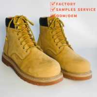 Bottes de sécurité imperméables à embout d'acier en cuir véritable de qualité supérieure pour pompiers et travailleurs incendie