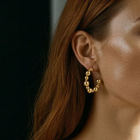 Anting-anting Wanita Klasik Anti Air dari Baja Tahan Karat Berlapis Emas 14k 18k PVD Perhiasan Fashion Wanita