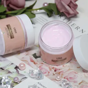Crema Facial coreana personalizada para el cuidado de la piel, marca privada, rosa brillante, blanqueador orgánico Natural, Rosa
