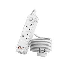 Regleta de alimentación de cobre OEM para el mercado del Reino Unido y Hong Kong, 10A/13A, con 3 tomas y 2 USB, cable de 3M/5M, para uso doméstico.