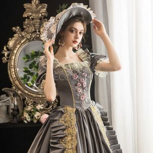 Drop Ship Custom Made quantité minimale de commande 1pc 18th Victorian <span class=keywords><strong>Marie</strong></span> <span class=keywords><strong>Antoinette</strong></span> Rococo Dress Ball Gown Women's Lace Costume Gray - Product Image 3