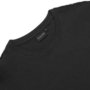 T-shirt HAYME élégant, 250 g/m², 95 % coton, 5 % élasthanne, coupe classique, broderie, bordures de manches, impression numérique, motif lettres, jersey - Product Image 3