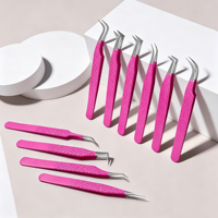 Pinces à cils en acier inoxydable avec logo personnalisé gratuit pour les artistes en extensions de cils, salons de beauté, outils pour les professionnels de la beauté
