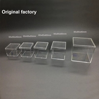 6.5*6.5 personnalisé PS Mini boîtes acryliques transparentes petits cubes de stockage carrés conteneur de bonbons transparent cadeau petit organisateur avec couvercle