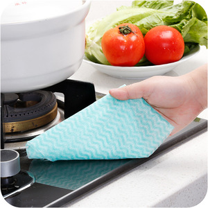 Disposable Kitchen Dishcloths Perforated Cuttable Wavy Texture Non Woven Fabric Rectangle For Pots And Pans - Product Image 2