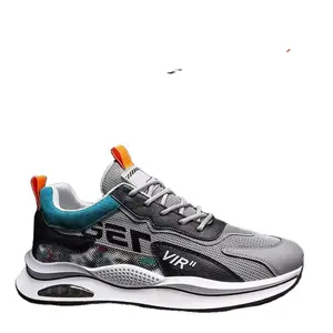 sport shoes man and leisure air cushion breathable stitching casual shoes men foreign trade soft bottom flat running travel
