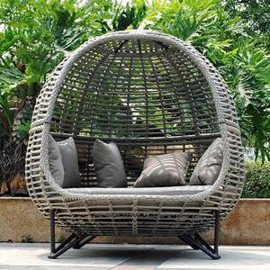 Ocio al aire libre <span class=keywords><strong>Tumbona</strong></span> para tomar el sol Sofá cama redondo de ratán <span class=keywords><strong>Terraza</strong></span> Sillón con dosel - Product Image 2