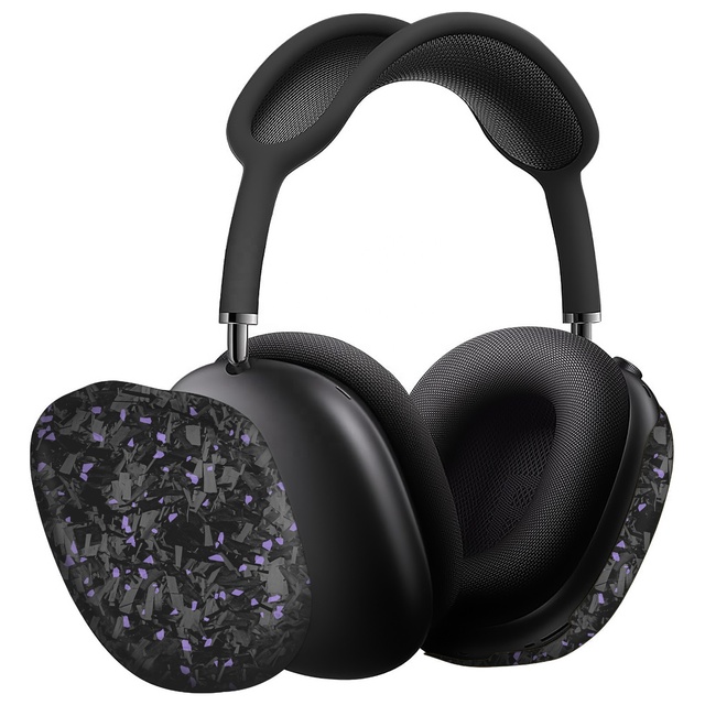 Wholesale Luxury Headphone Shell for Airpods Max Slim Real Carbon Fiber Protective Case Glossy Black Forged Purple Shockproof