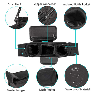 Bolsa organizadora para <span class=keywords><strong>cochecito</strong></span> de bebé con portavasos aislados y bolsa de embrague con cremallera para <span class=keywords><strong>cochecito</strong></span> universal como Baby Jogger,<span class=keywords><strong>Bugaboo</strong></span> - Product Image 4