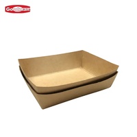 Boîtes en papier kraft jetables durables à fentes, 14*11*3.5cm, rectangulaires, couleur personnalisée, imprimées en héliogravure, pour aliments et snacks, vente en gros