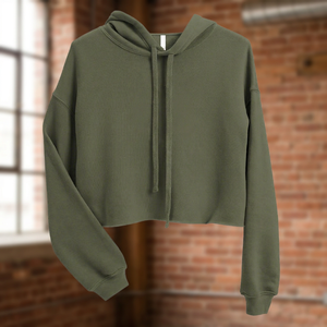 Sudadera Corta para Mujer, Color Verde Oliva, Estilo Casual, Manga Larga, Tejida, Ecológica, 100% Algodón, Transpirable, para Invierno - Product Image 5