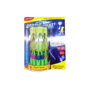 LINGSHOT LED ROCKET TOY WITH SOUND(6 COPTERS+3 SLINGSHOTS)