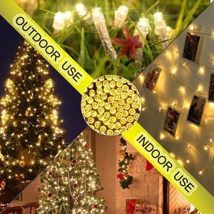 Guirlandes lumineuses LED <span class=keywords><strong>100</strong></span> 200 300, étanches, pour fête, mariage, jardin, arbre, rideau, décoration, lumières féériques de Noël, 2023, extérieur - Product Image 4