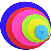 Couvre-aliments en silicone de qualité alimentaire LFGB |   Couvre-bols extensibles réutilisables en 5 tailles pour bol/gobelet/pot |   Logo et couleur personnalisés OEM