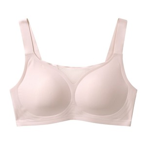 Sujetador deportivo de yoga sin aros, de punto sin costuras, con copas finas y profundas, espalda en U, tirantes ajustables, patrón liso, talla grande para mujer - Product Image 3