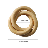 Porte-serviettes en bois rustique naturel à trois anneaux, design unique, faible MOQ, personnalisable pour table de mariage