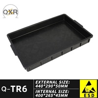 ESD Série de palettes de taille moyenne plateaux en plastique antistatiques plateau noir Plusieurs spécifications sont disponibles