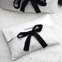 T-shirt à rabat en coton et lin personnalisé emballage sac à poussière avec logo imprimé sac à main cadeau chaussure vêtements enveloppe de rangement pochette en coton