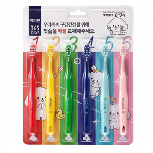 Median365 DAYS Paso 3 Cepillo de dientes para bebés Paquete de 6 Producción nacional Cepillo de dientes para niños 1 Pc a precio con descuento - Product Image 1