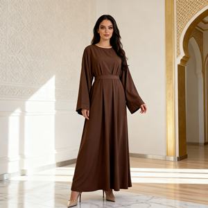 Nouvelle robe décontractée modeste en polyester uni, abaya pour femmes musulmanes, fournisseur en gros de Chine - Product Image 3