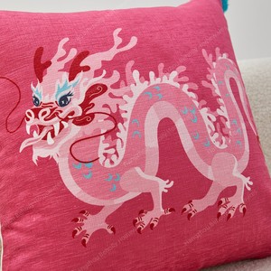 Housse de coussin d'oreiller carrée décorative imprimée de <span class=keywords><strong>dragon</strong></span> d'inspiration chinoise avec coupe de boule - Product Image 3