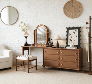 Ensemble de coiffeuse moderne et durable tout-en-un pour chambre à coucher <span class=keywords><strong>avec</strong></span> <span class=keywords><strong>commode</strong></span>, miroir décoratif et <span class=keywords><strong>bureau</strong></span> de maquillage - Product Image 2