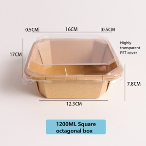 Light Meal Salad Lunch Box Paper Bowl Fruit Cutting Box Fruit Packaging <b>Container</b> Disposable Kraft Paper Box <b>Takeaway</b> Dessert - Product Image 6