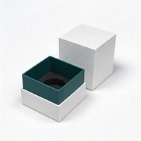 Boîte à parfum rigide personnalisée, écologique et faite à la main, avec couvercle et base, en papier spécial gaufré texturé et insert en mousse EVA