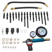 Kit de Prueba de Compresión y Detección de Fugas de 46 Piezas, Kit de Prueba de Compresión de Motor de Doble Manómetro para Gasolina y Diésel, para HDI, TDCi